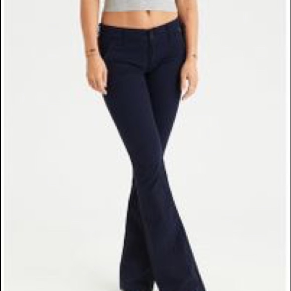 American Eagle Artist Flare Pants 12S Navy NWT